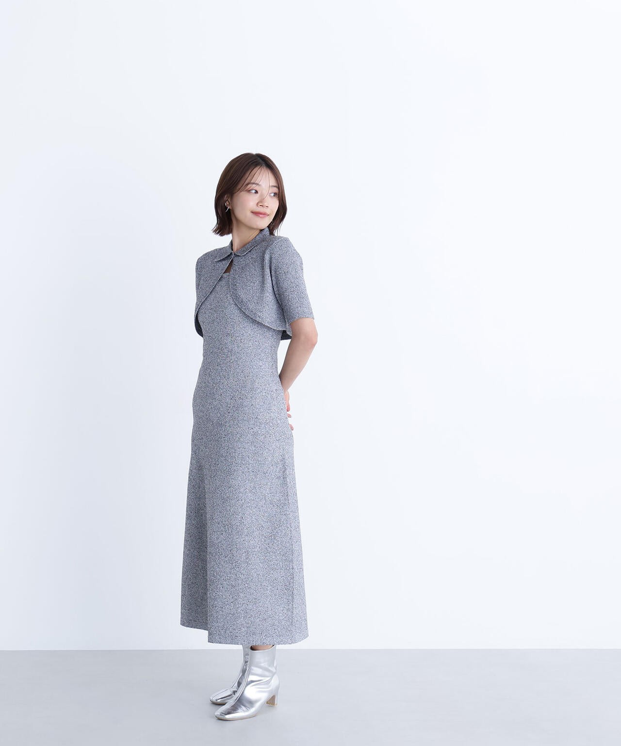 ショートボレロセットニットワンピース*