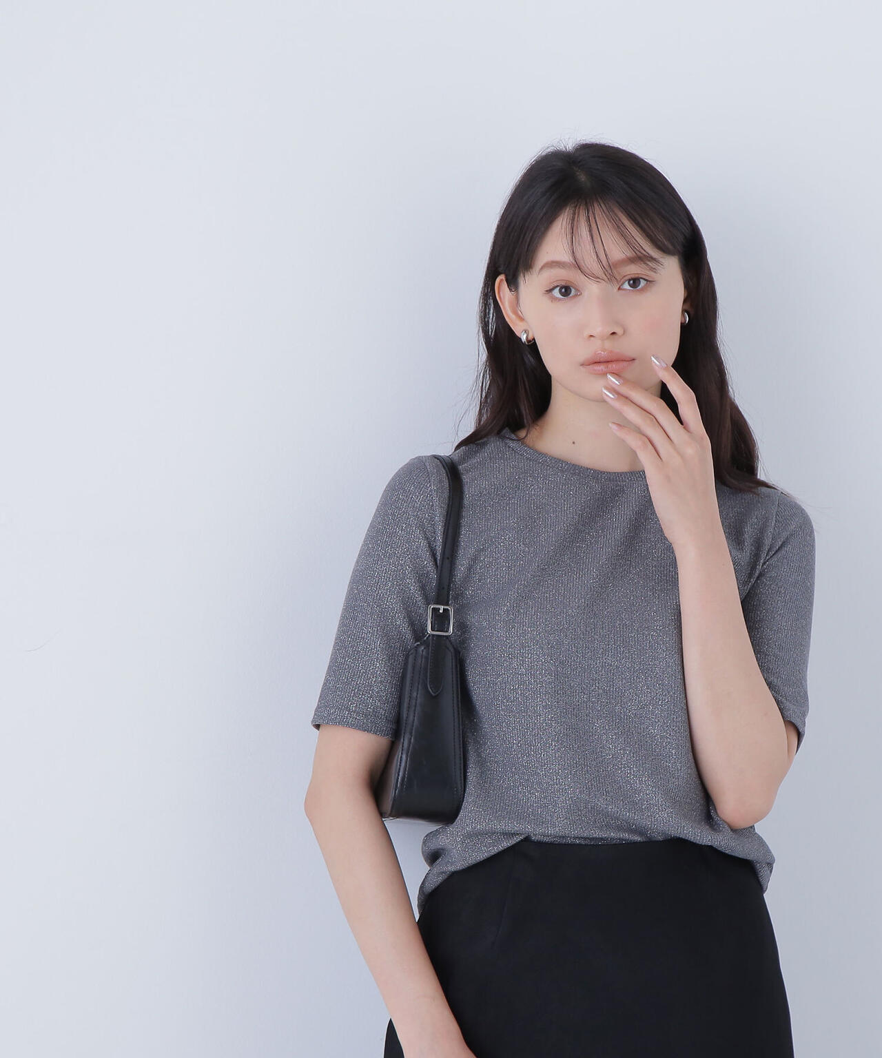 ラメリブカットソー*