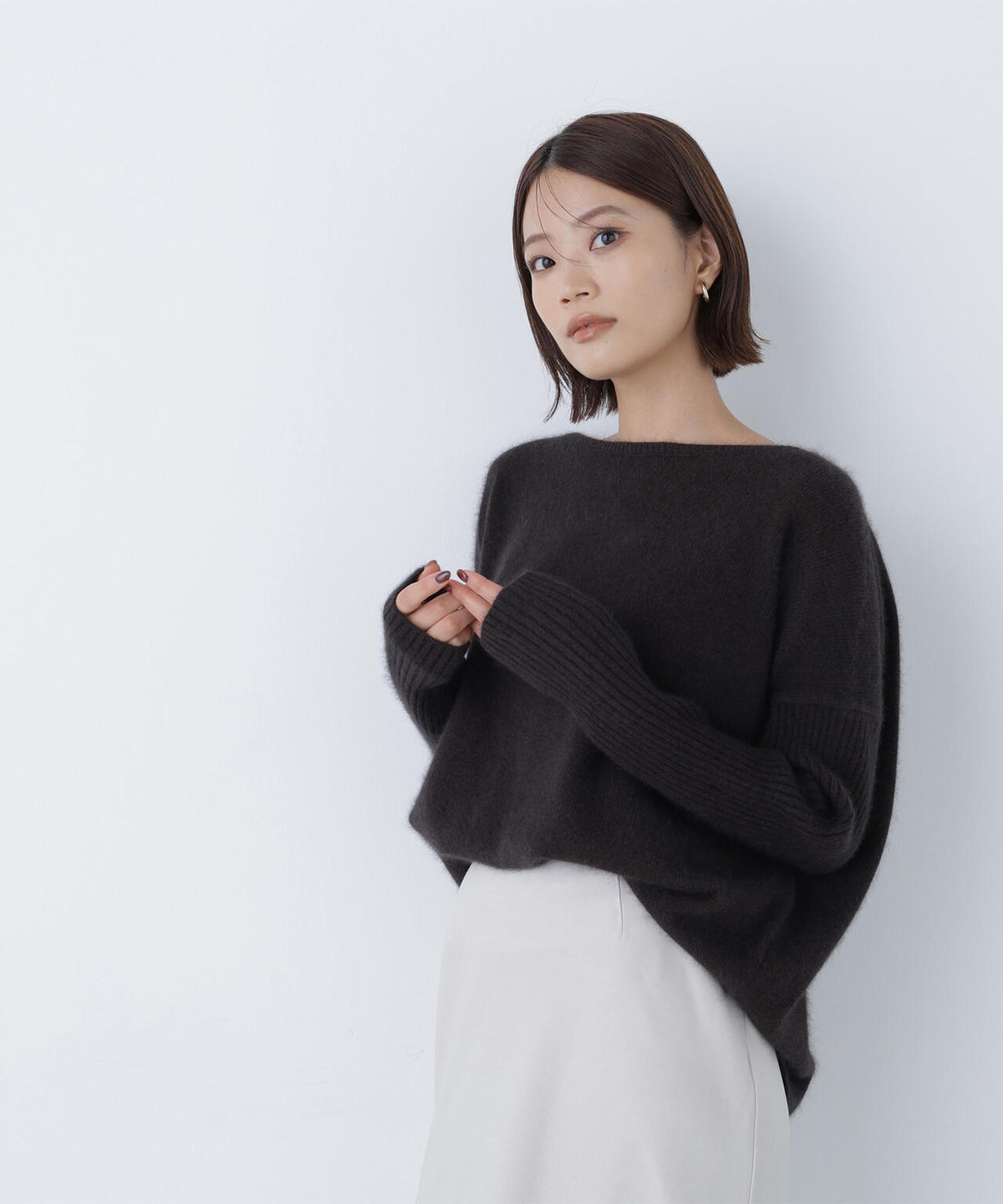 ウールブレンドヘアリーニット＊