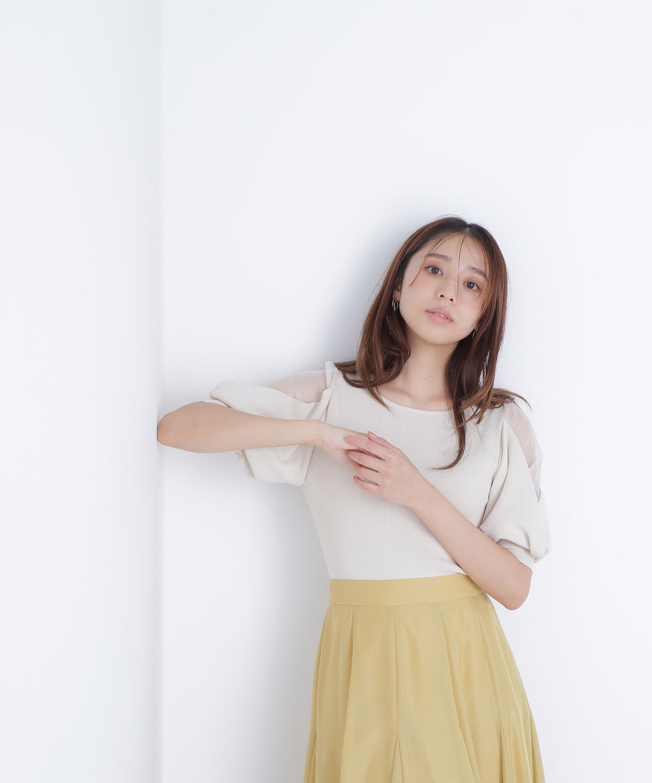 シアーレイヤースリーブニット*