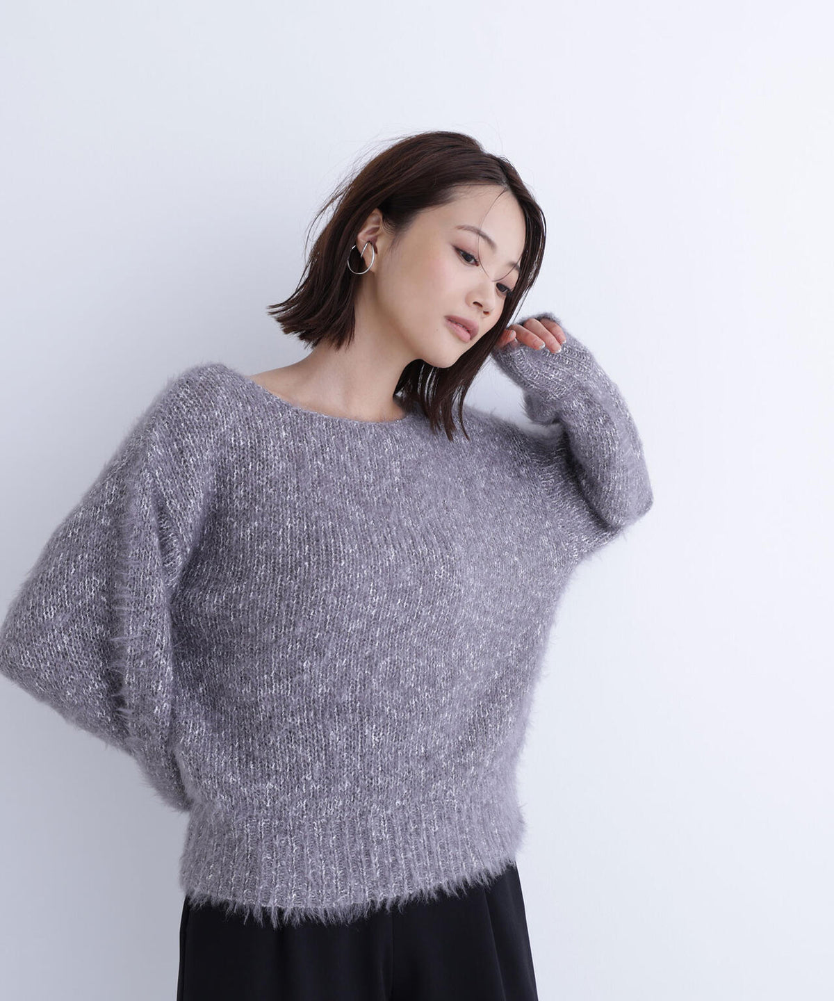 ミックスカラーヘアリーニット＊