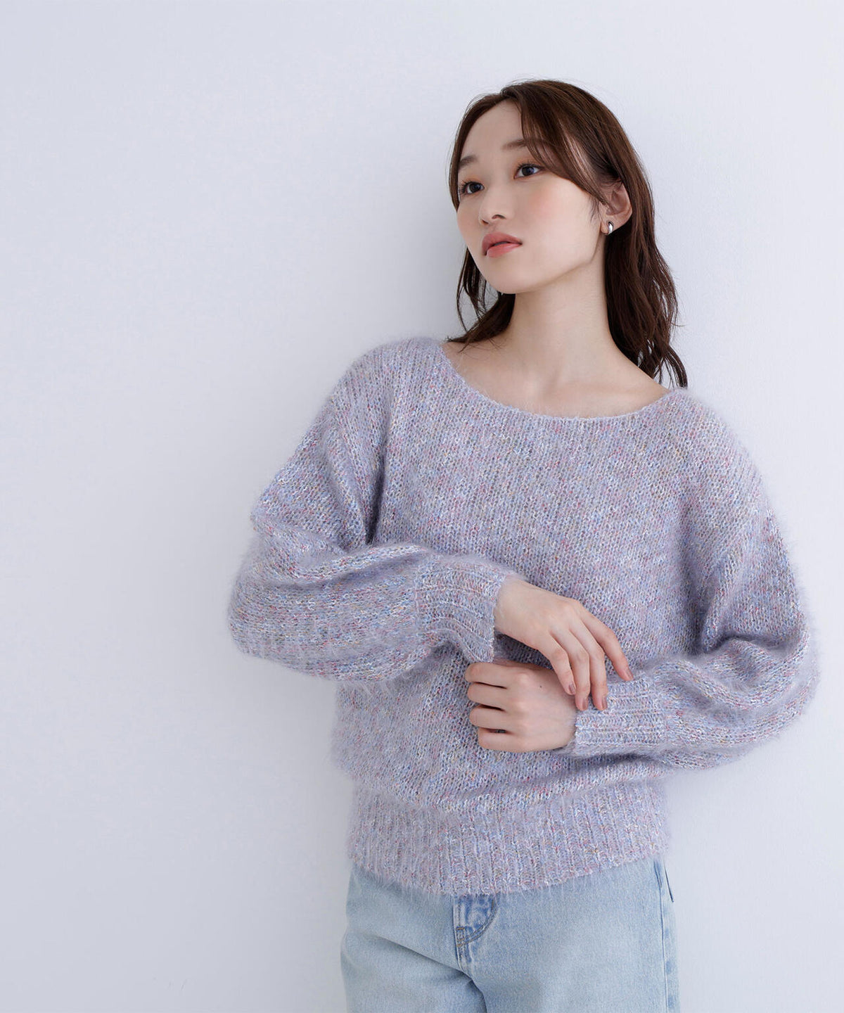 ミックスカラーヘアリーニット＊