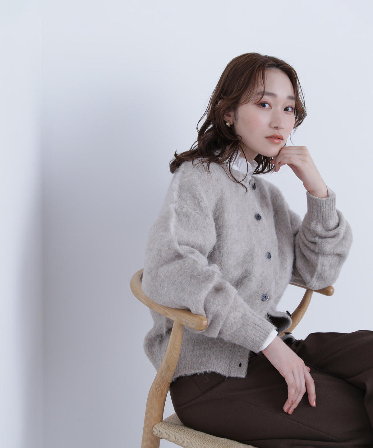 2wayヘアリーカーディガン＊