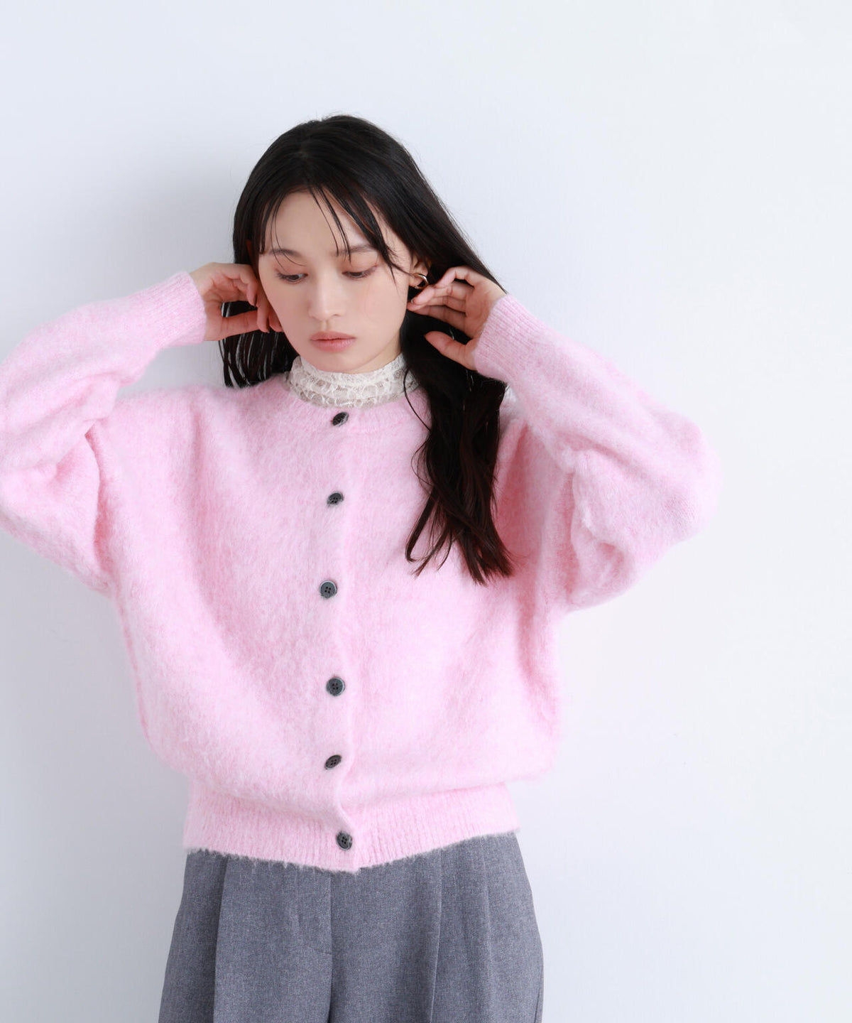2wayヘアリーカーディガン＊