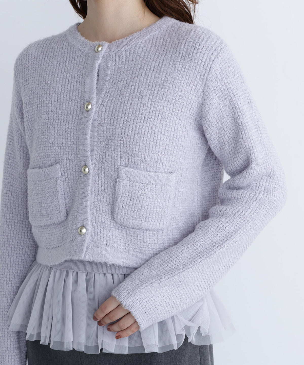 チュールペプラムニットアンサンブル＊