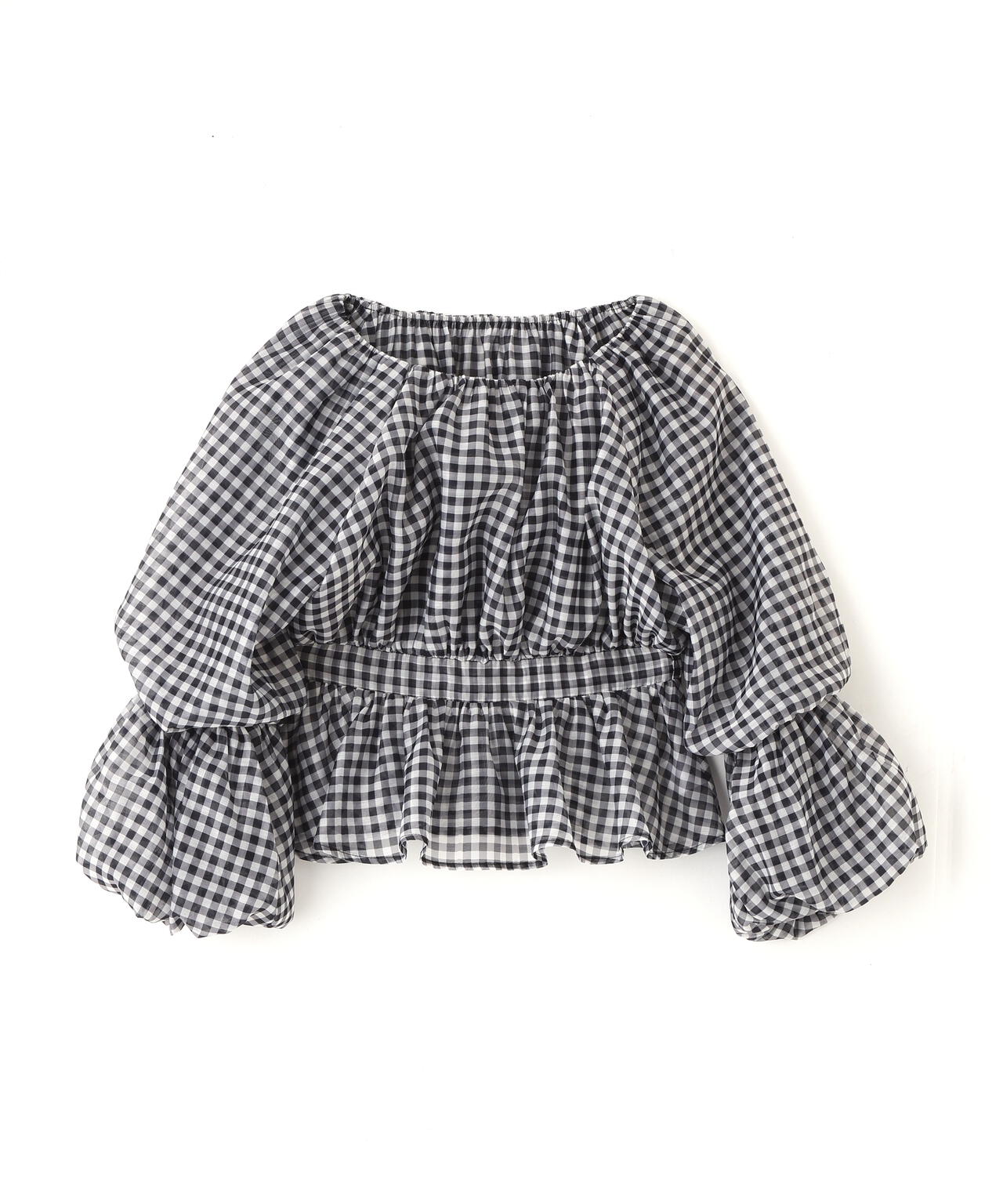 シアーギャザーペプラムブラウス＊