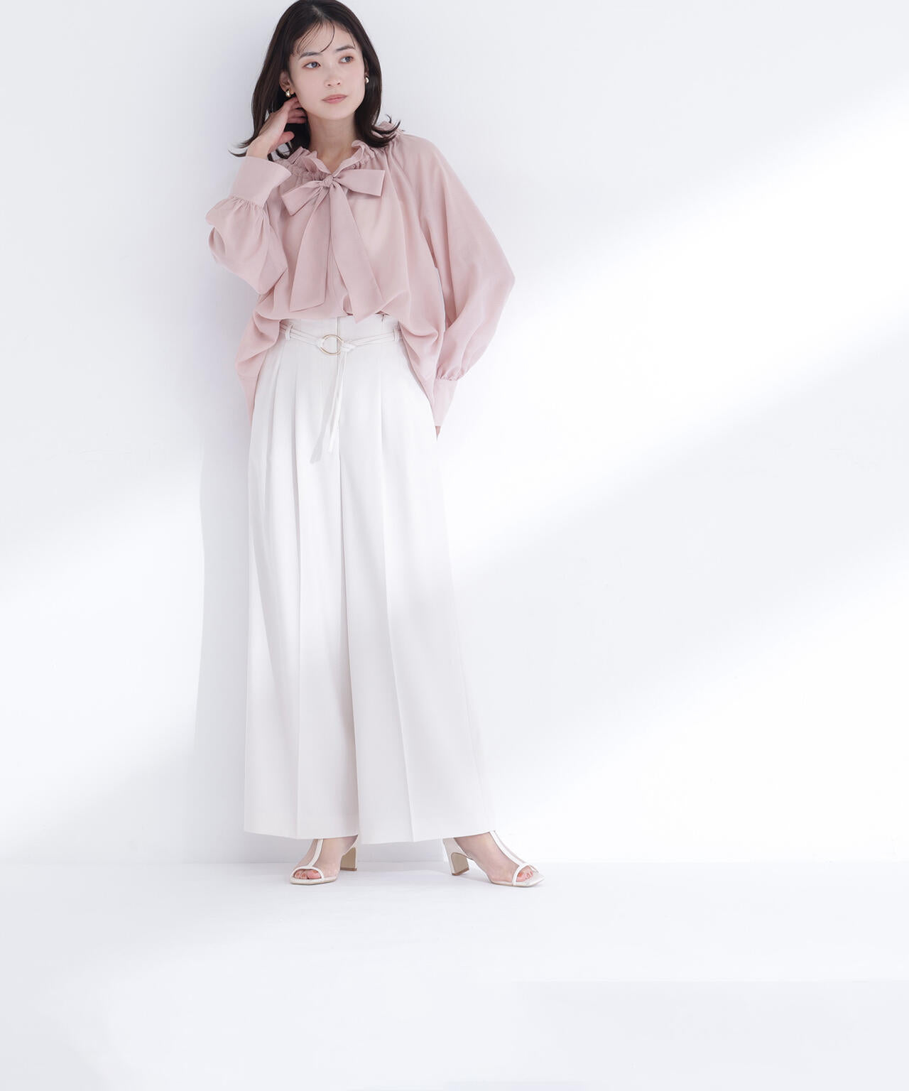 2wayシアーボウタイブラウス