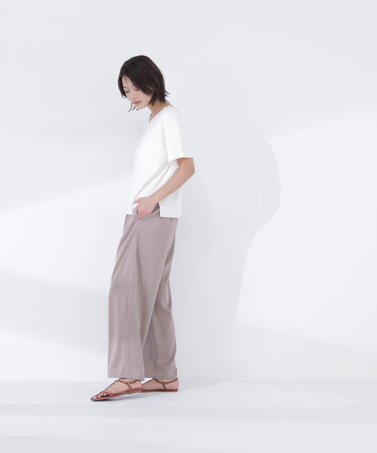 ＜sweet掲載＞総針ベーシック Vネックニット