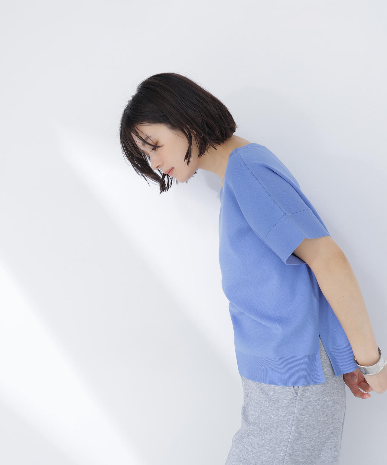 ＜sweet掲載＞総針ベーシック Vネックニット