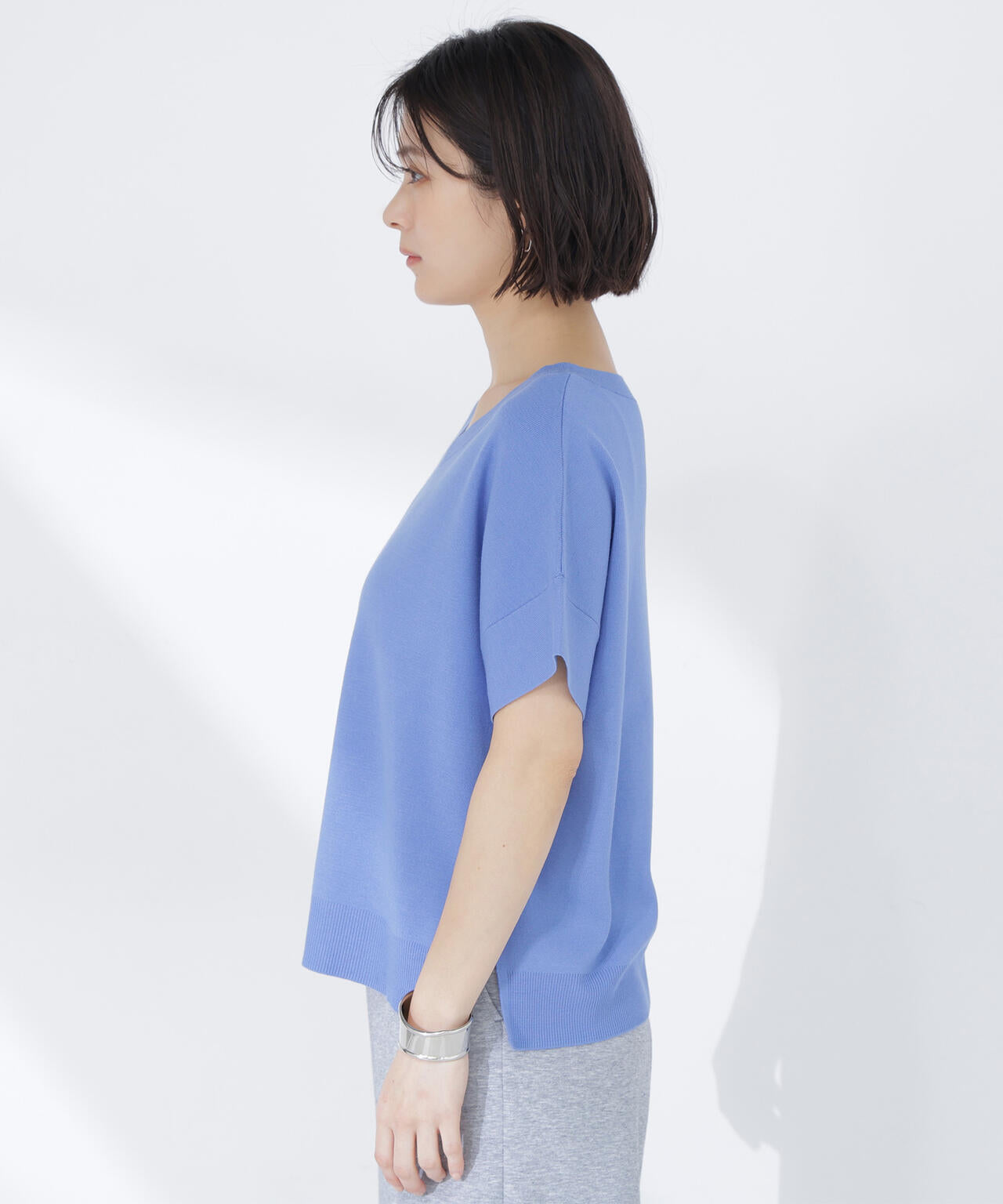 ＜sweet掲載＞総針ベーシック Vネックニット