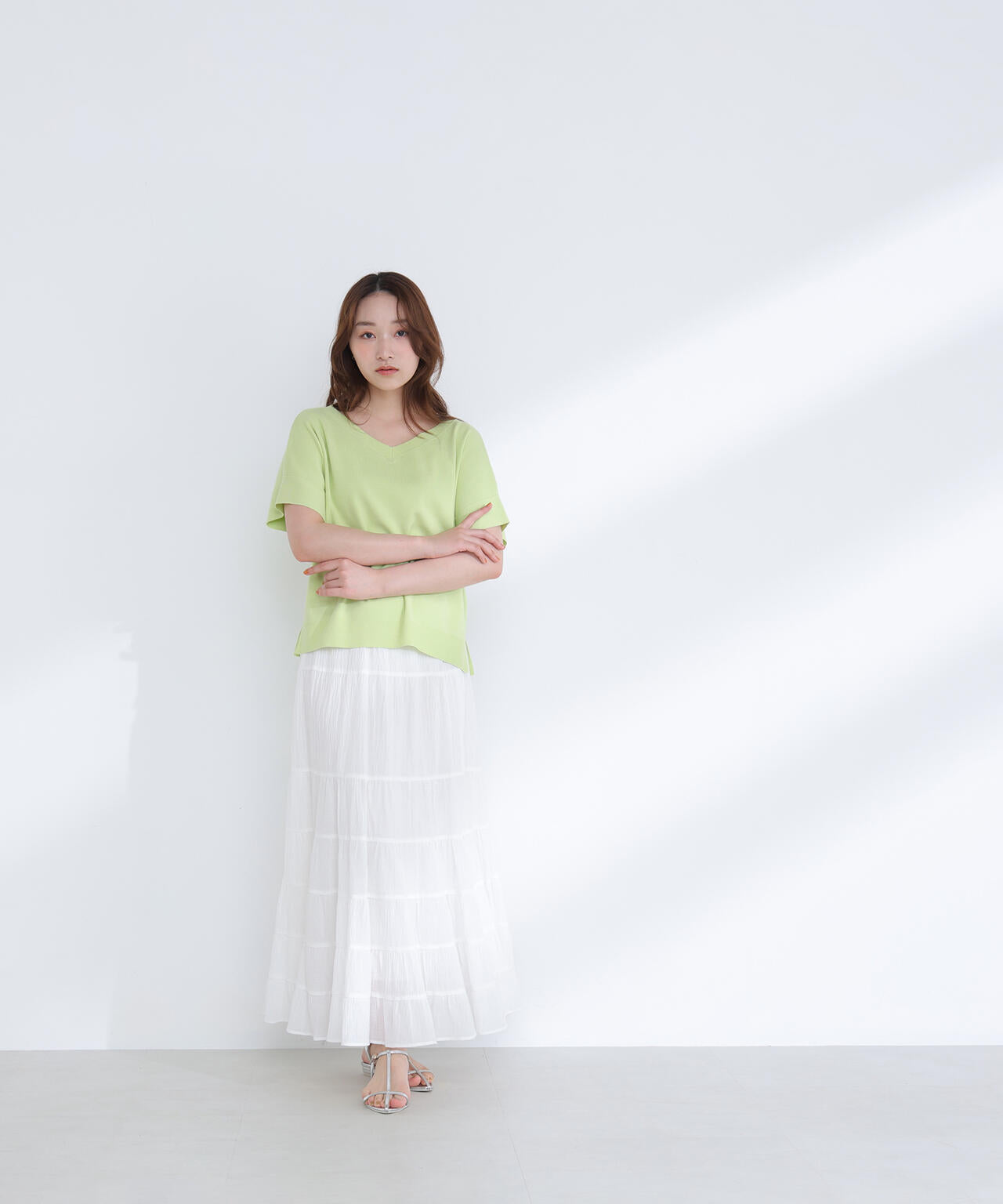 ＜sweet掲載＞総針ベーシック Vネックニット