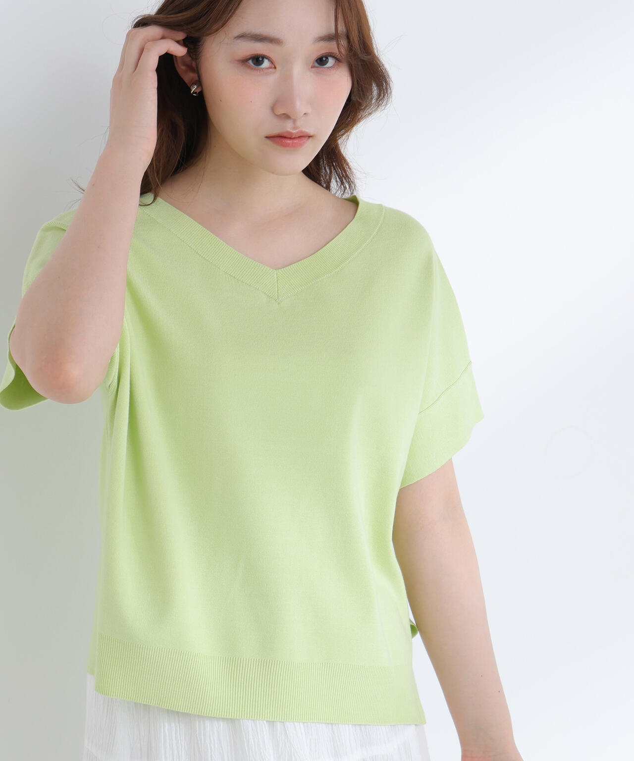 ＜sweet掲載＞総針ベーシック Vネックニット