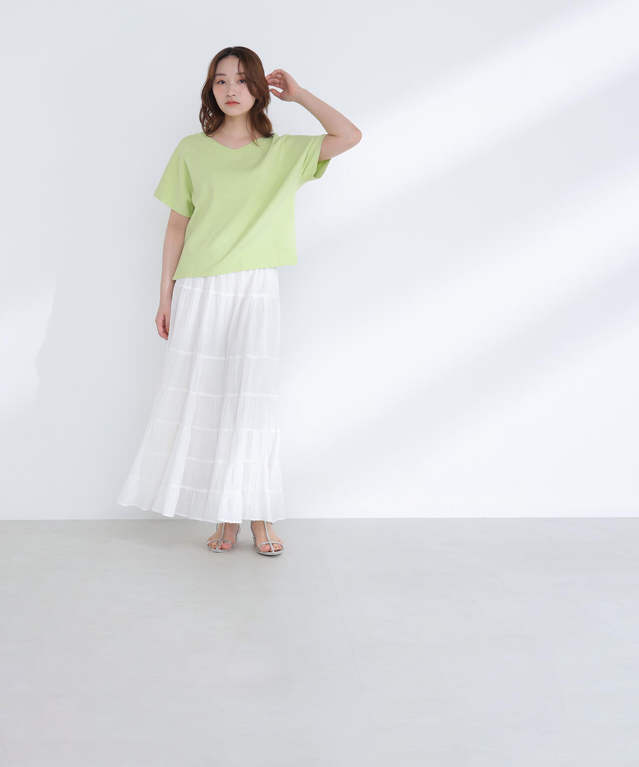 ＜sweet掲載＞総針ベーシック Vネックニット