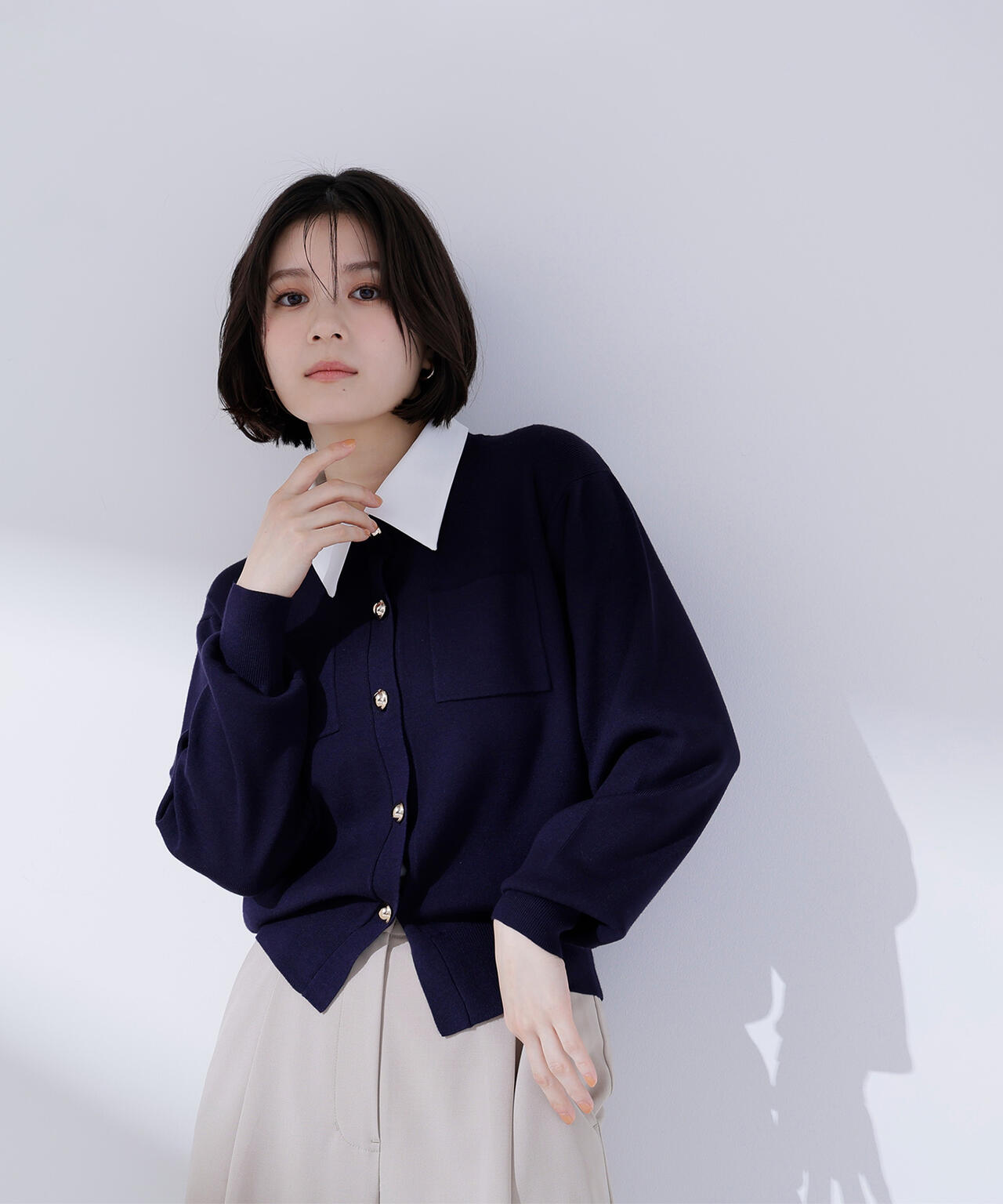 ＜CLASSY.掲載＞2wayカラーニットカーディガン