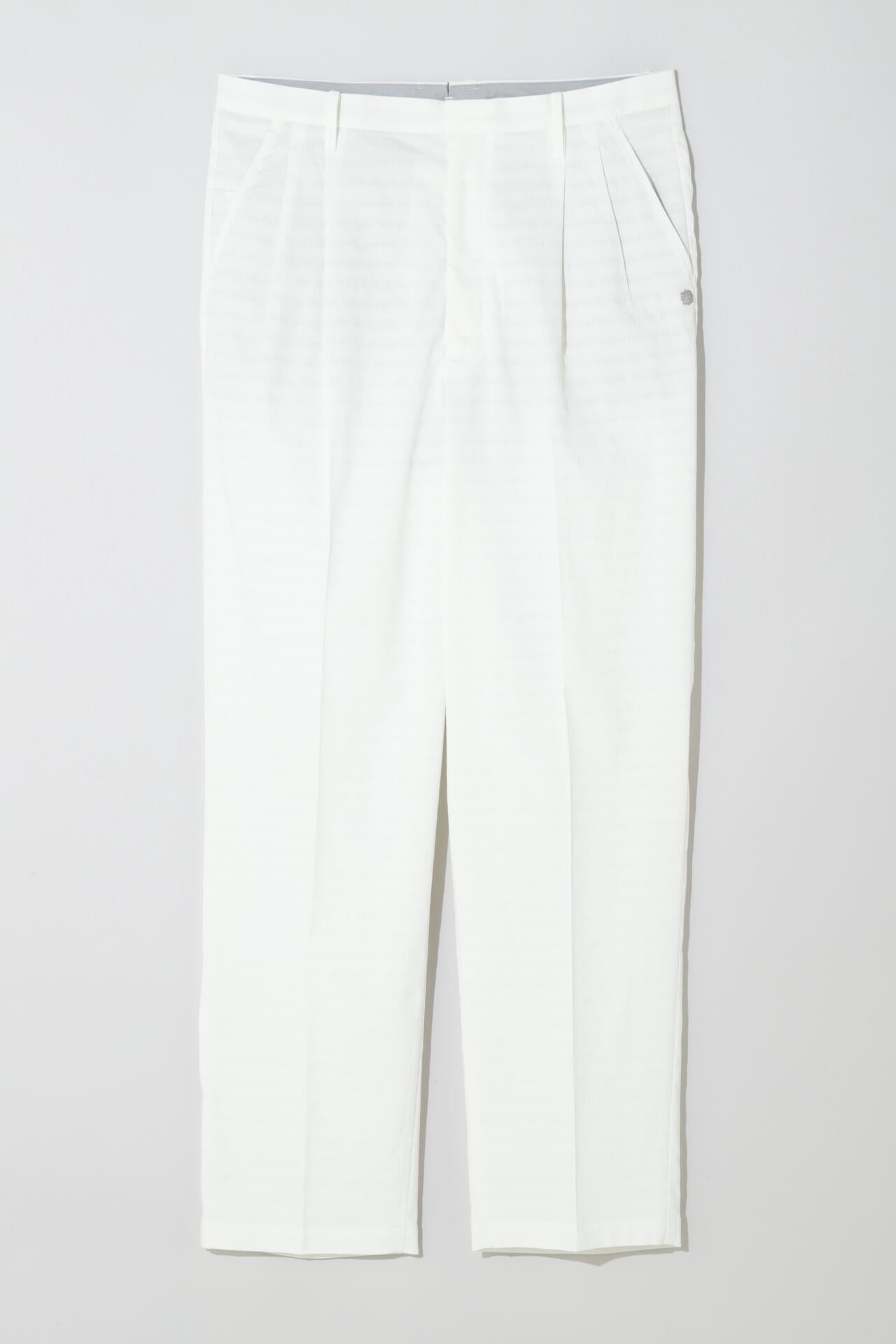 ロゴボーダージャガード 2タック入りワイドパンツ (MENS)