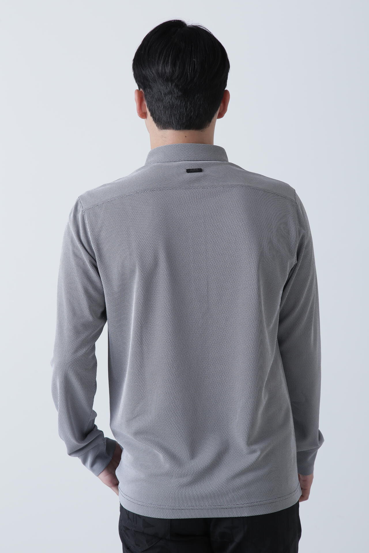 カチオンレトロバーズアイカノコ長袖ポロシャツ (MENS)