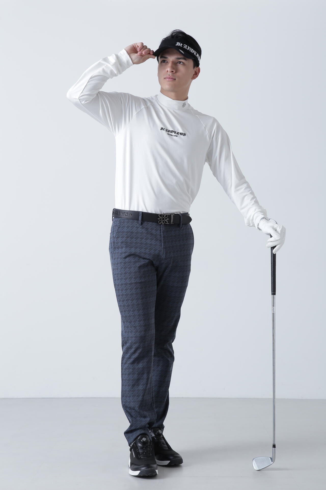 カチオンポリエステルベア天長袖ハイネックカットソー (MENS)