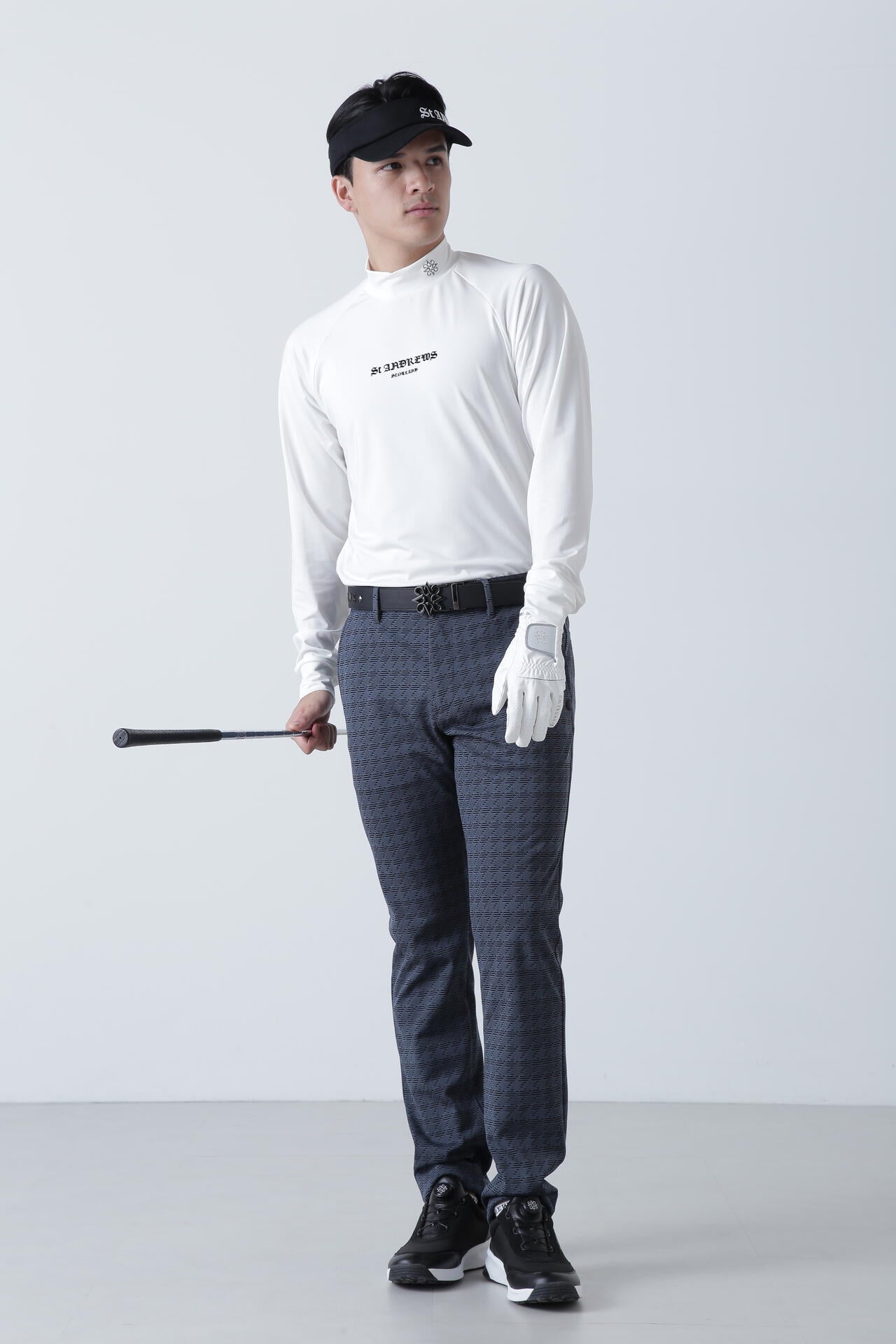 カチオンポリエステルベア天長袖ハイネックカットソー (MENS)