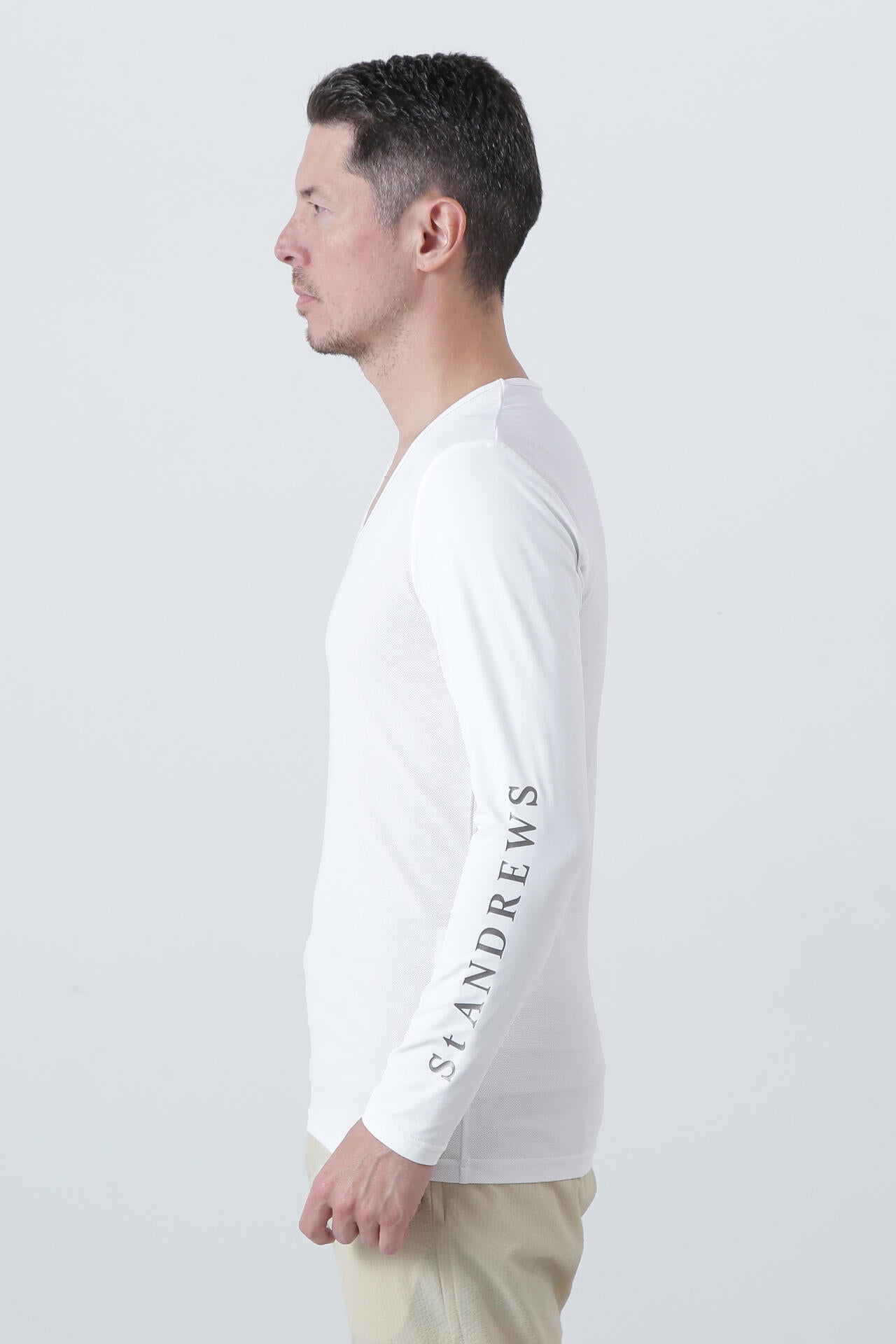 ツインコットUV×SUNPROFITメッシュ長袖Uネックインナー (MENS)