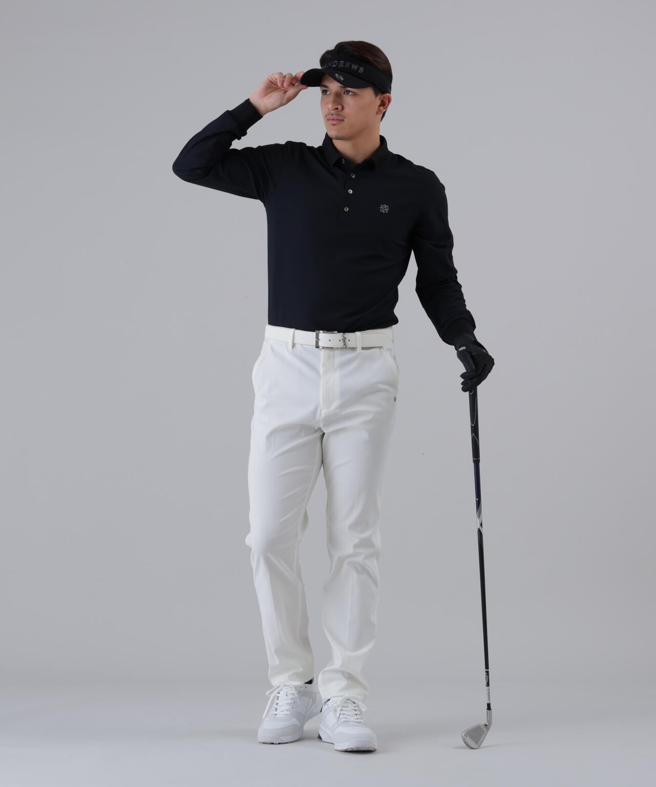 【吸水速乾】【UVカット】SPX裏使いジャガード長袖ポロ (MENS)