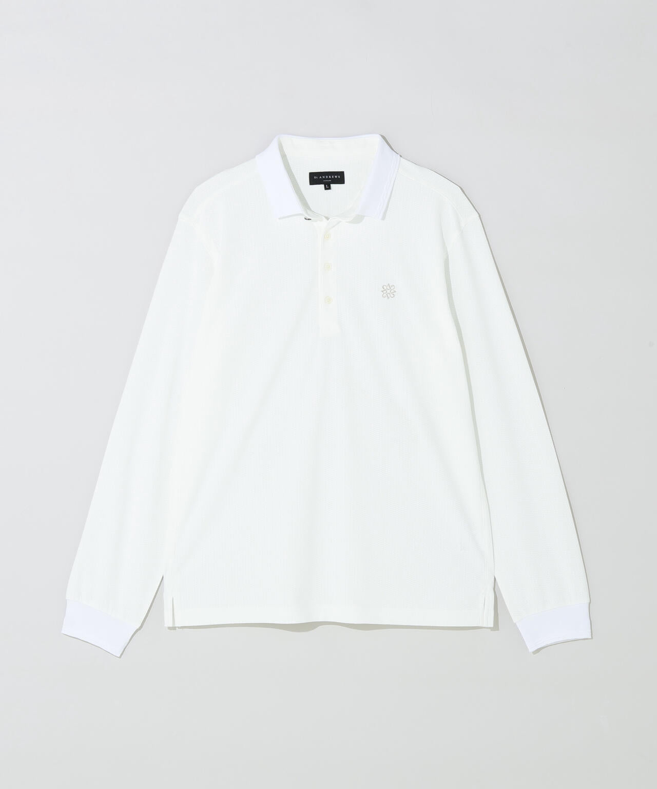 【吸水速乾】【UVカット】SPX裏使いジャガード長袖ポロ (MENS)