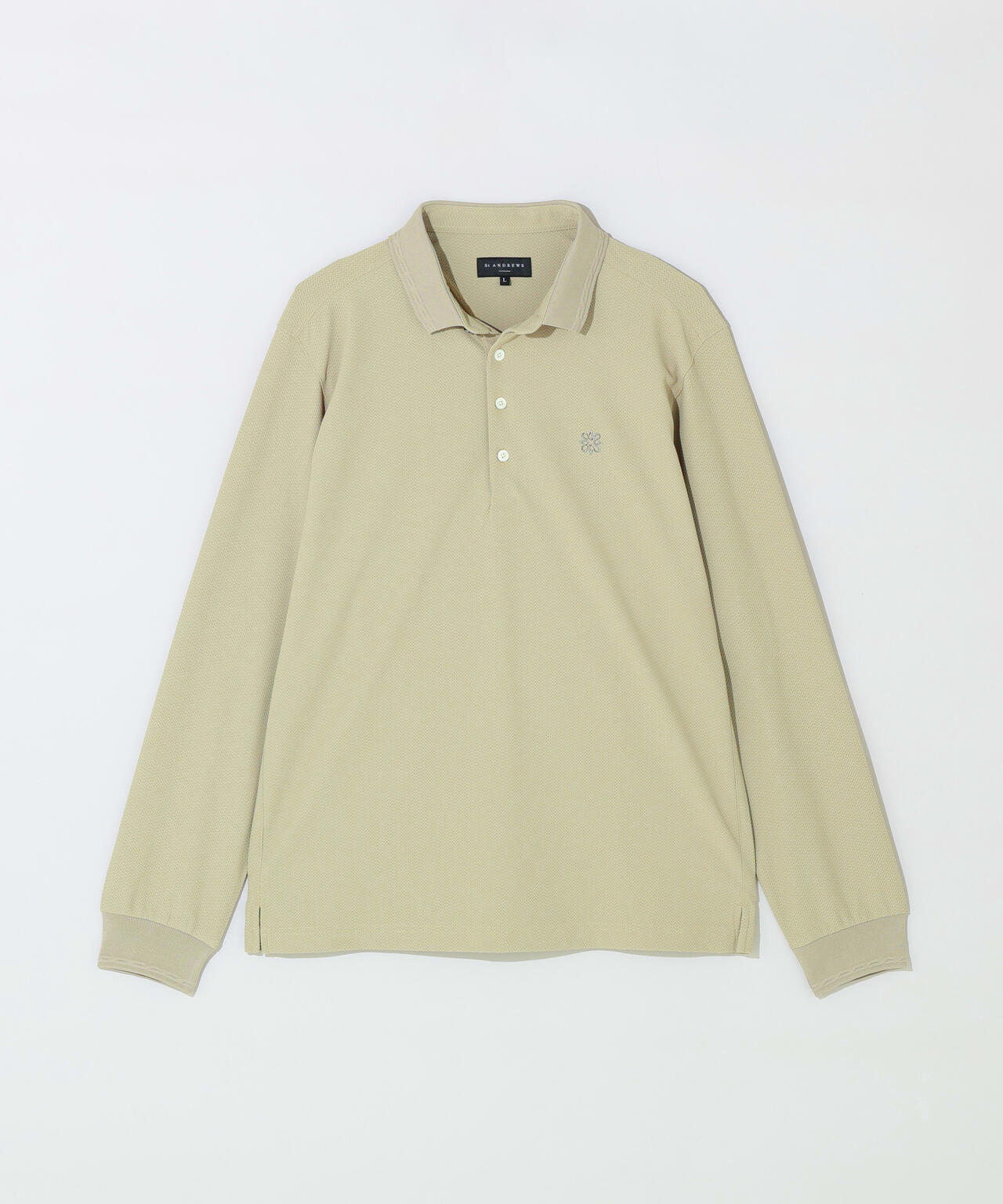 【吸水速乾】【UVカット】SPX裏使いジャガード長袖ポロ (MENS)