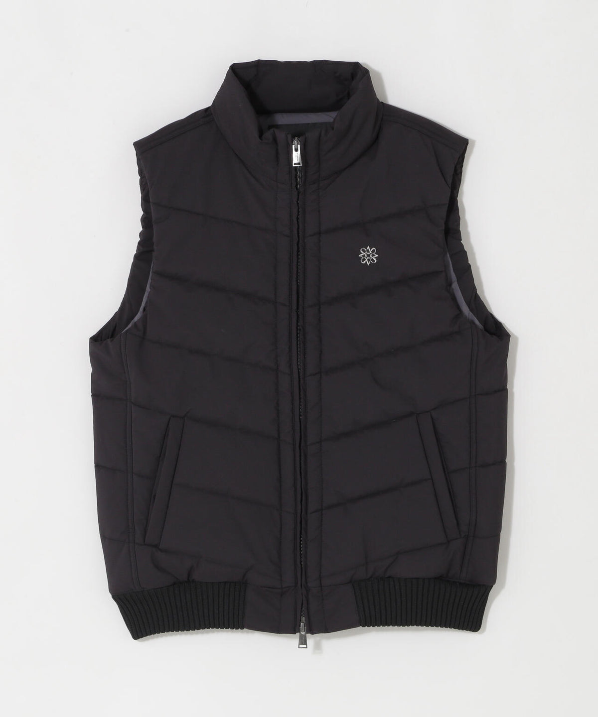 [防風・撥水] ストレッチドットドビー中綿フルジップベスト (MENS)