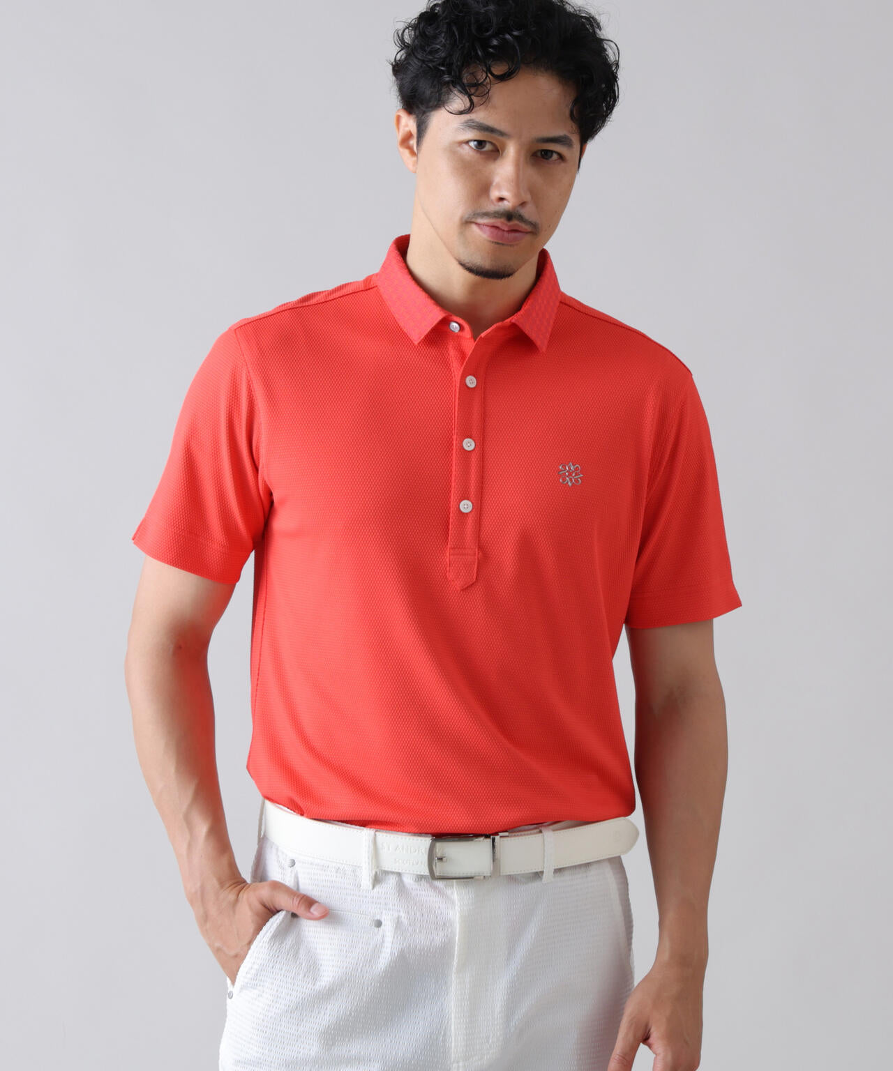 【吸水速乾】【UVカット】ポップコーンストレッチ半袖ポロシャツ (MENS)