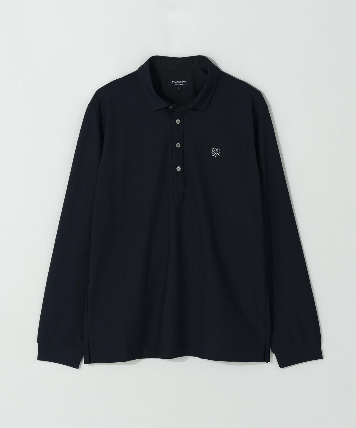 [吸水速乾・UVカット] サッカー調ジャガード長袖シャツ (MENS)