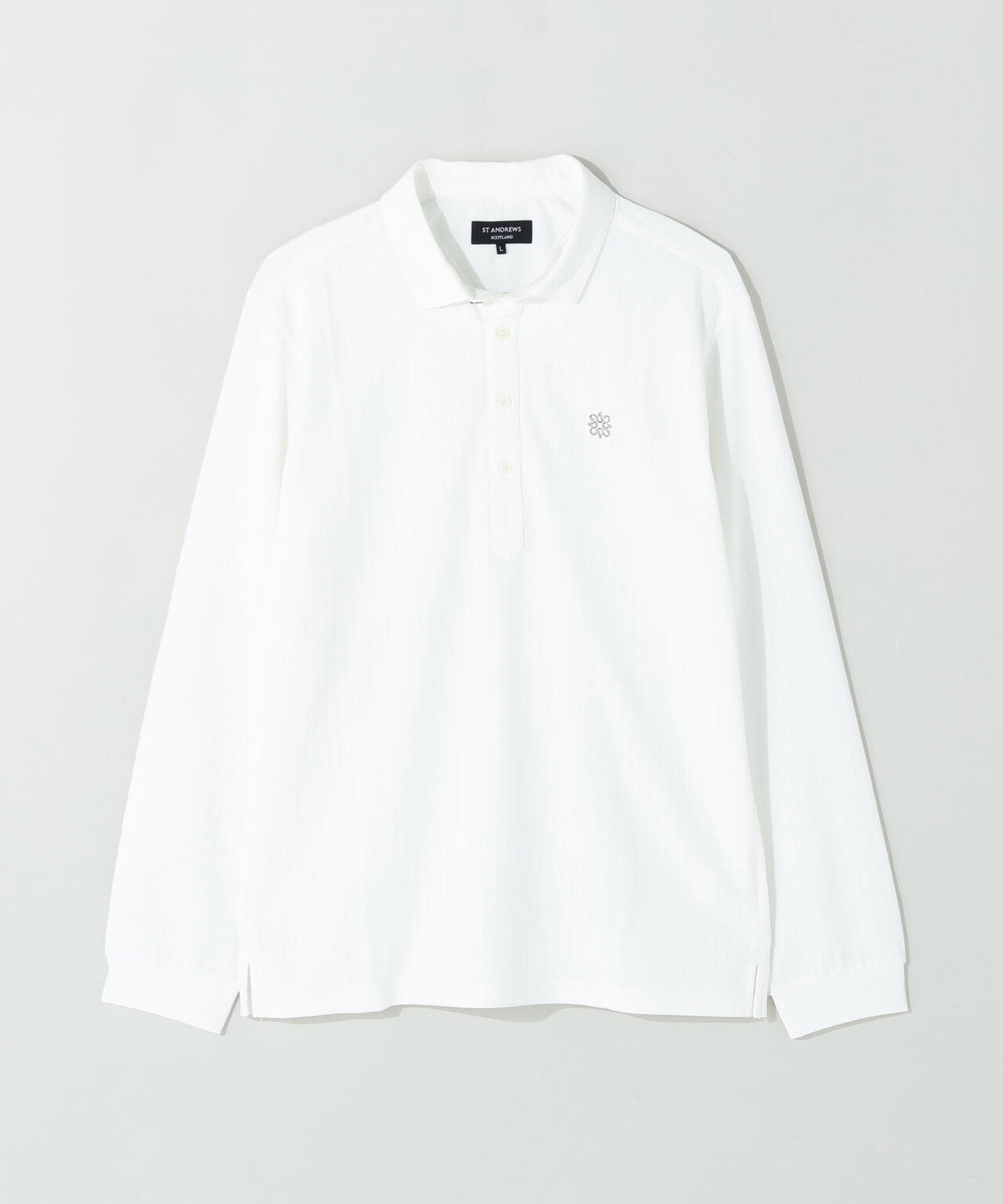 [吸水速乾・UVカット] サッカー調ジャガード長袖シャツ (MENS)