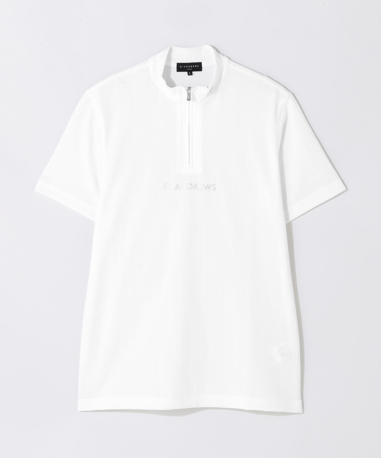 タックジャガード半袖ハイネック (MENS)
