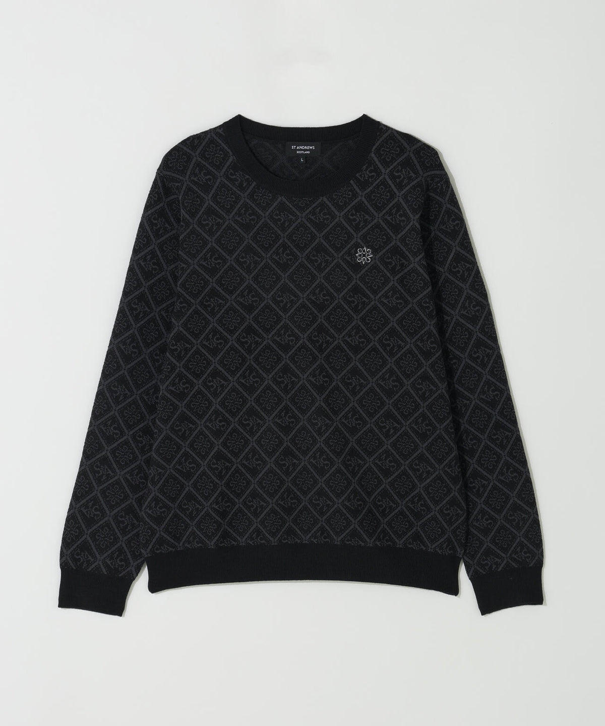 12GStAケルトダイヤジャガードクルーネックニットプルオーバー (MENS)