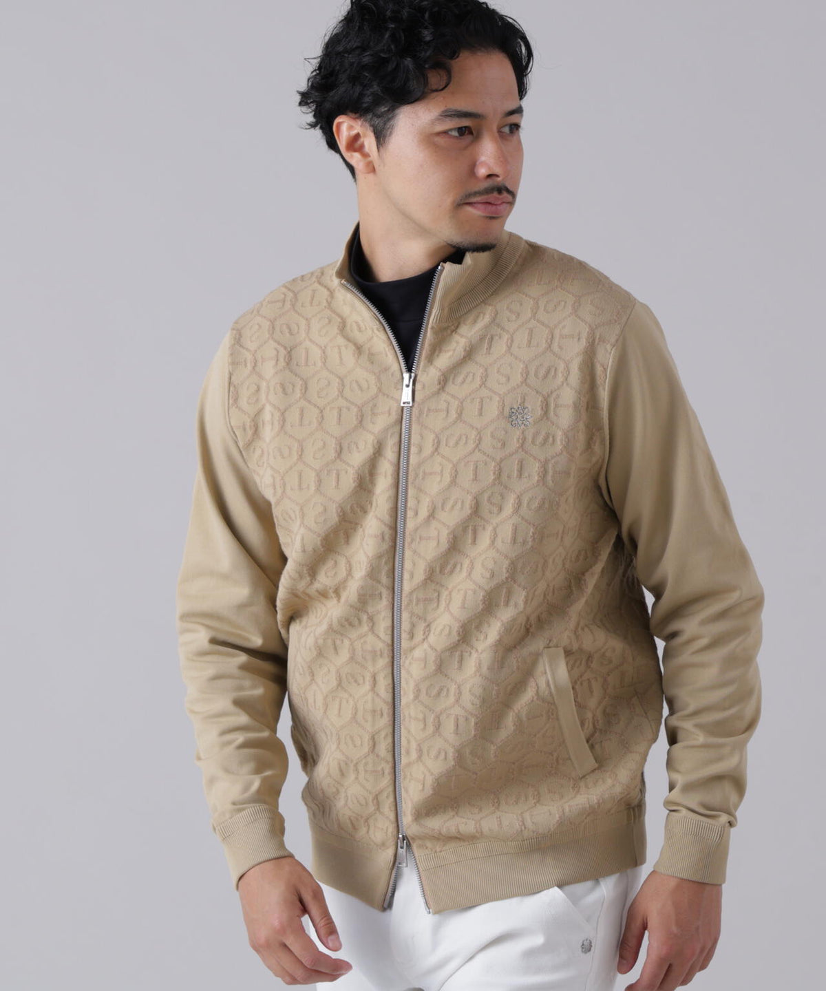14GSTケーブルジャガードニットブルゾン (MENS)