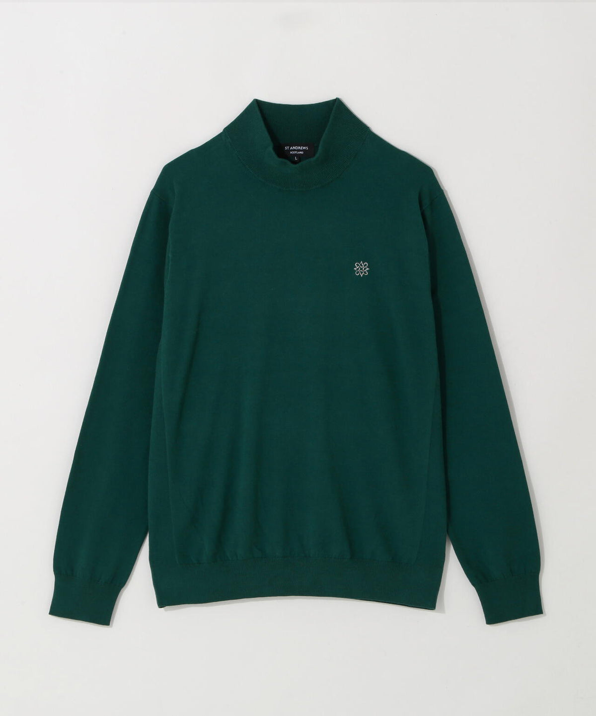 カシミヤタッチ天竺モックネックニットプルオーバー (MENS)