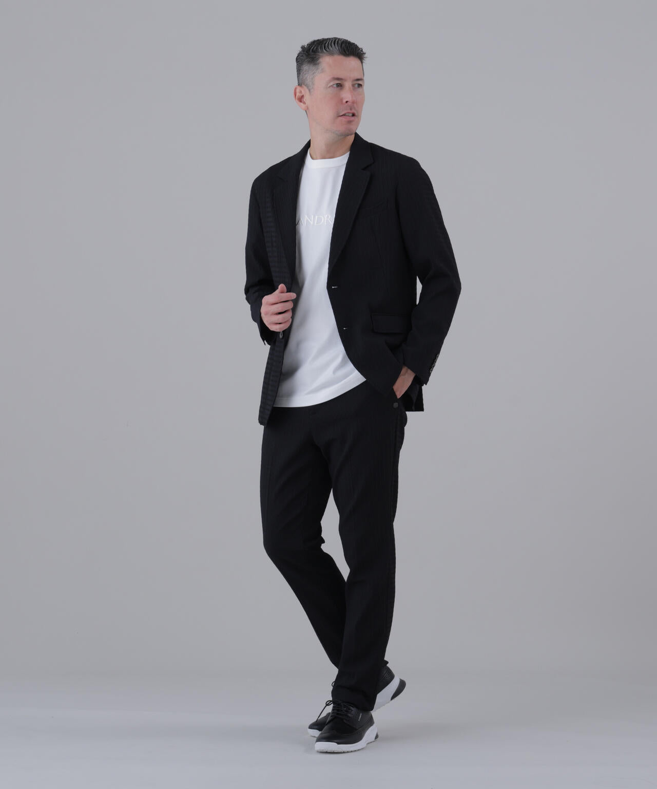 【ストレッチ】ふくれジャガードジャケット (MENS)