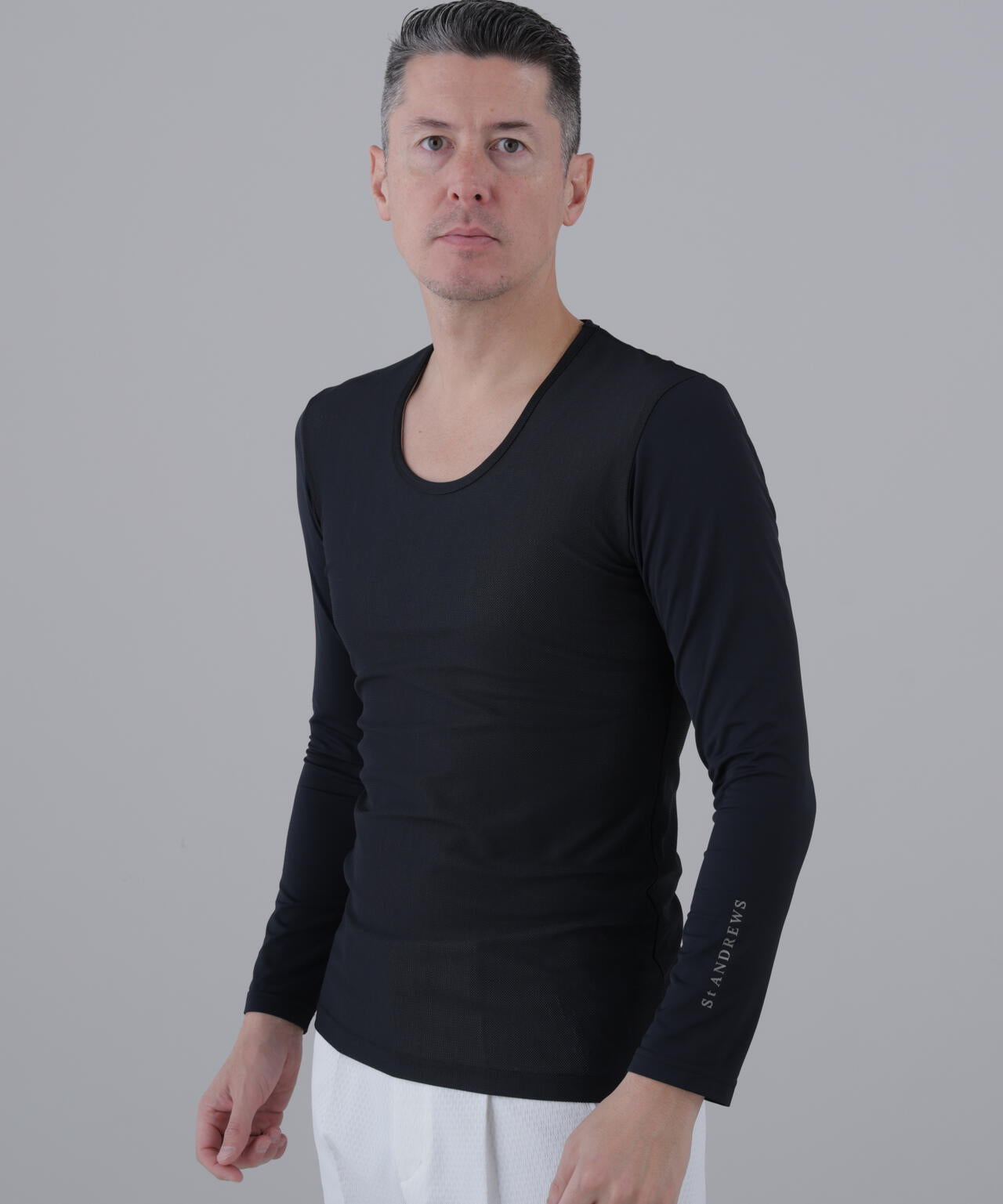 【吸水速乾】【UVカット】TWINCOt UV×メッシュ長袖Uネックインナー (MENS)