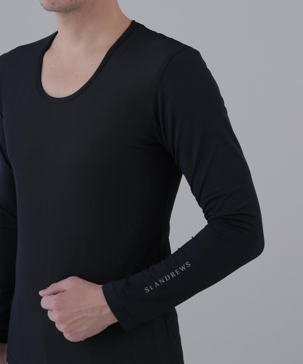 【吸水速乾】【UVカット】TWINCOt UV×メッシュ長袖Uネックインナー (MENS)