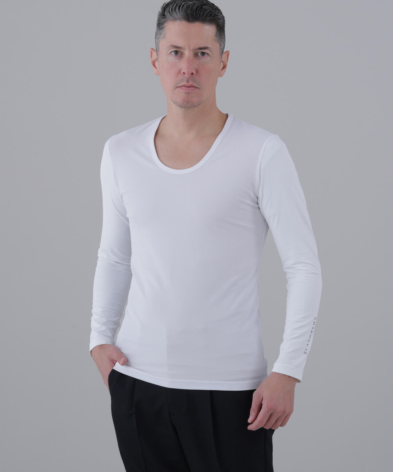 【吸水速乾】【UVカット】TWINCOt UV×メッシュ長袖Uネックインナー (MENS)