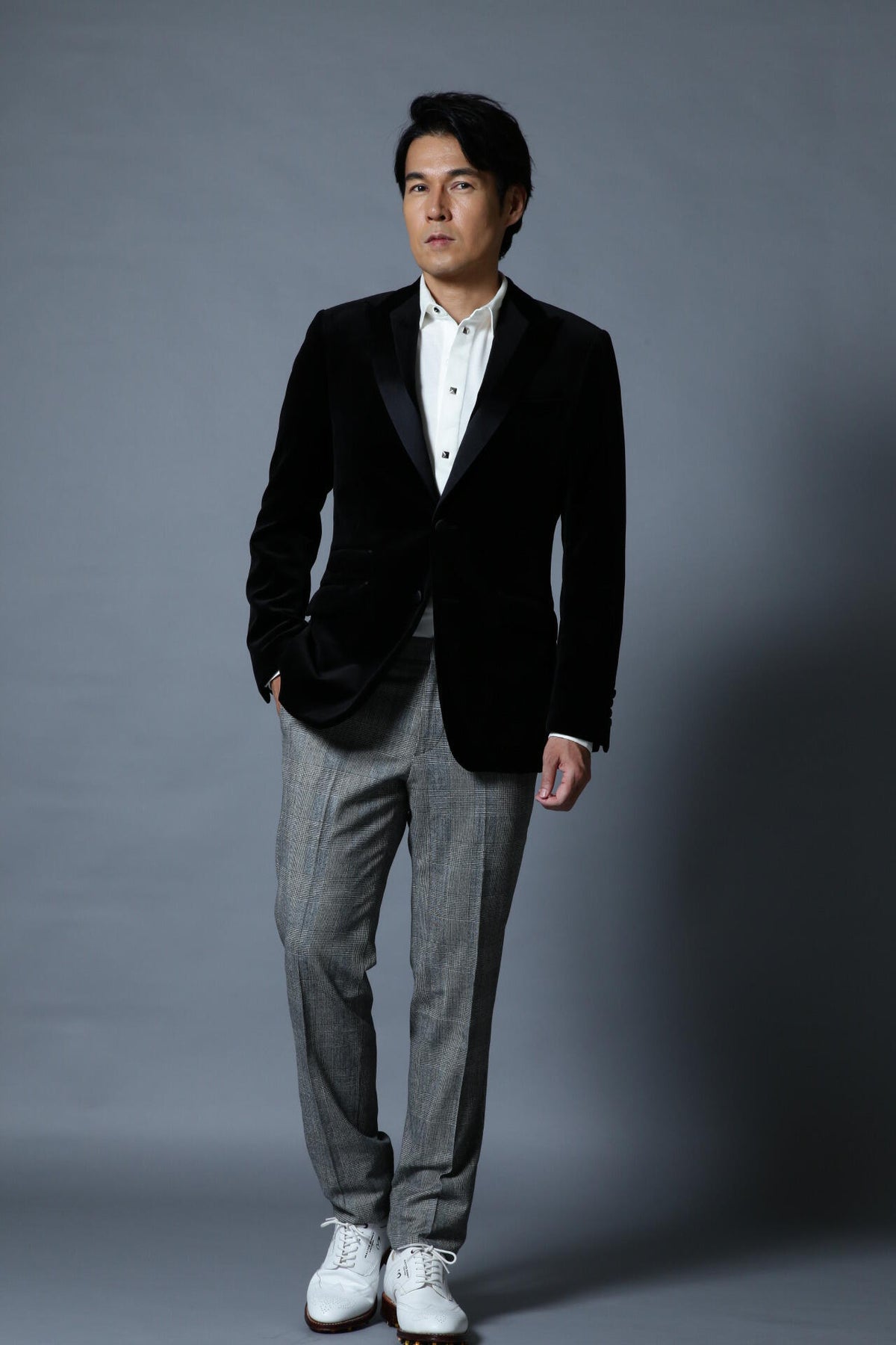 BK/ストレッチツイルグレンチェックパンツ