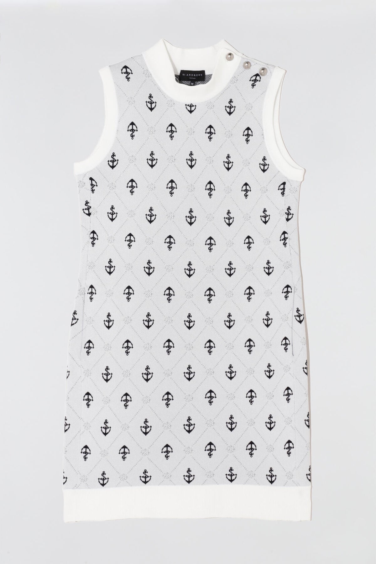 アンカージャガード モックネックニット スリーブレスワンピース (WOMENS)