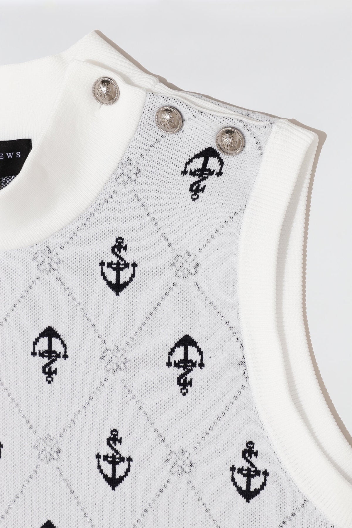 アンカージャガード モックネックニット スリーブレスワンピース (WOMENS)