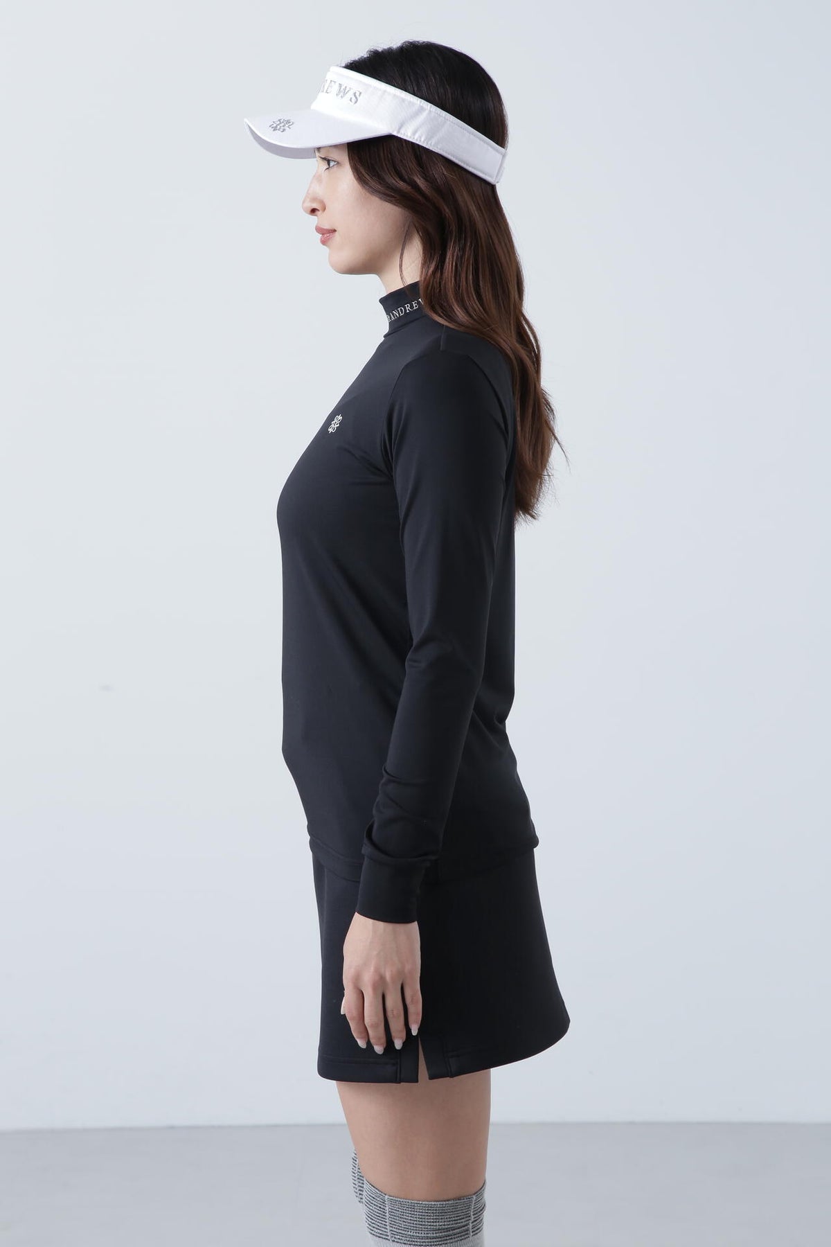 カチオンポリエステル ベア天竺 長袖ハイネック (WOMENS)