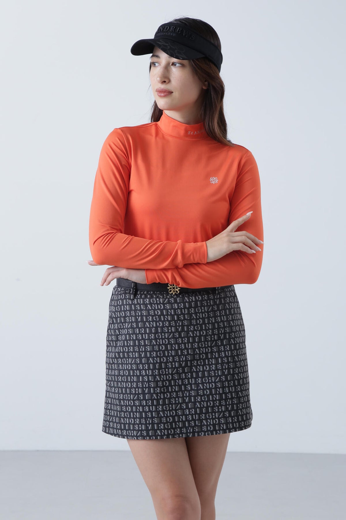 カチオンポリエステル ベア天竺 長袖ハイネック (WOMENS)