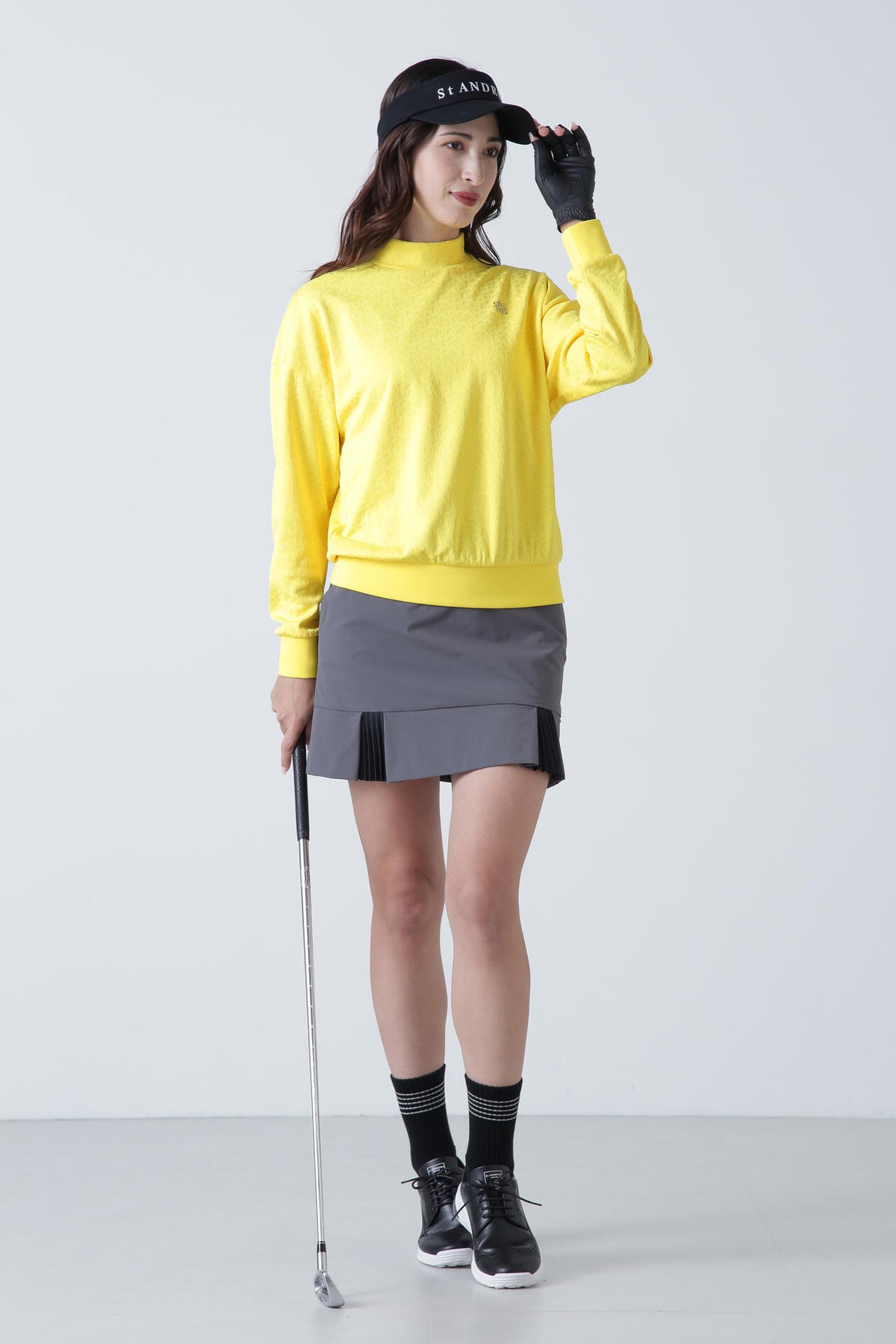 STAドットジャガード長袖ハイネックカットソー (WOMENS)