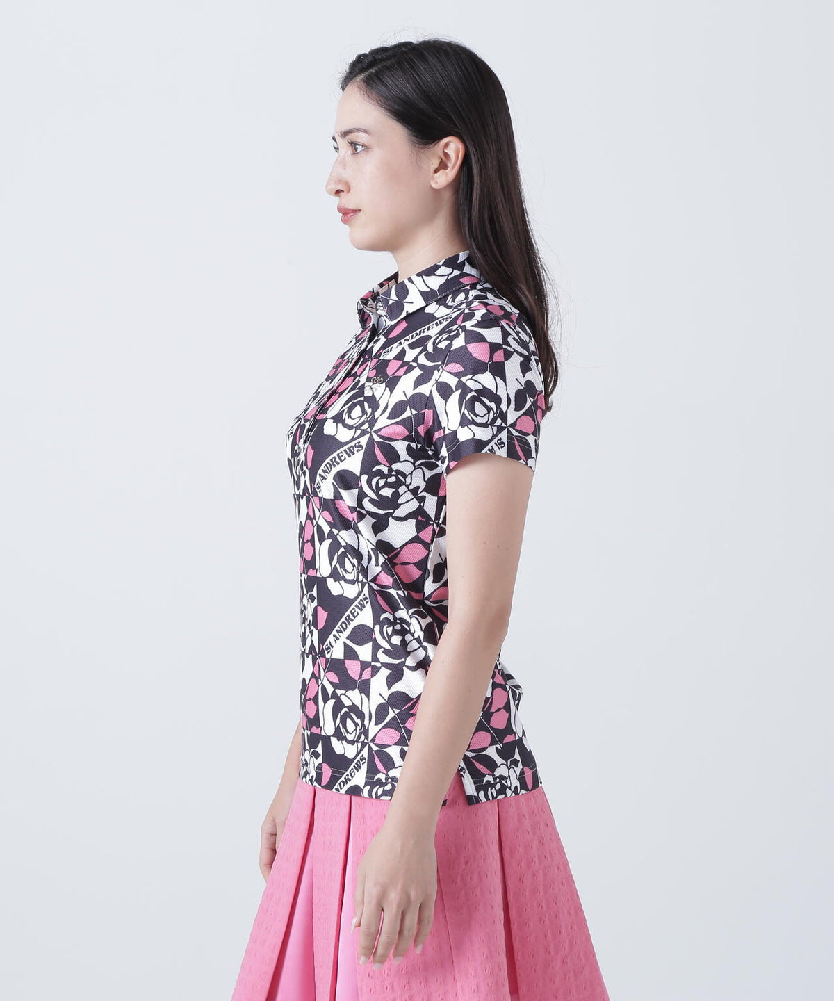 トリコットメッシュボニースコットランド柄半袖シャツ (WOMENS)