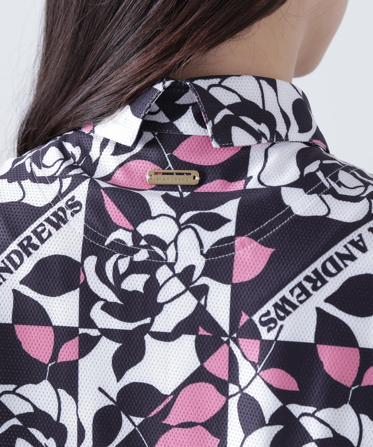 トリコットメッシュボニースコットランド柄半袖シャツ (WOMENS)