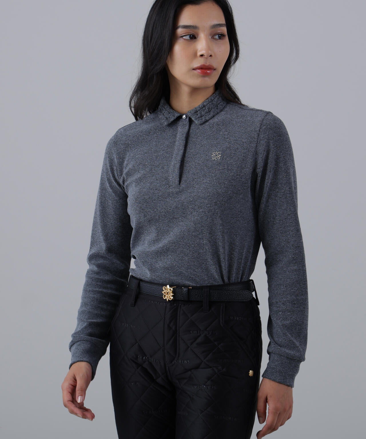 パイル長袖ポロシャツ (WOMENS)