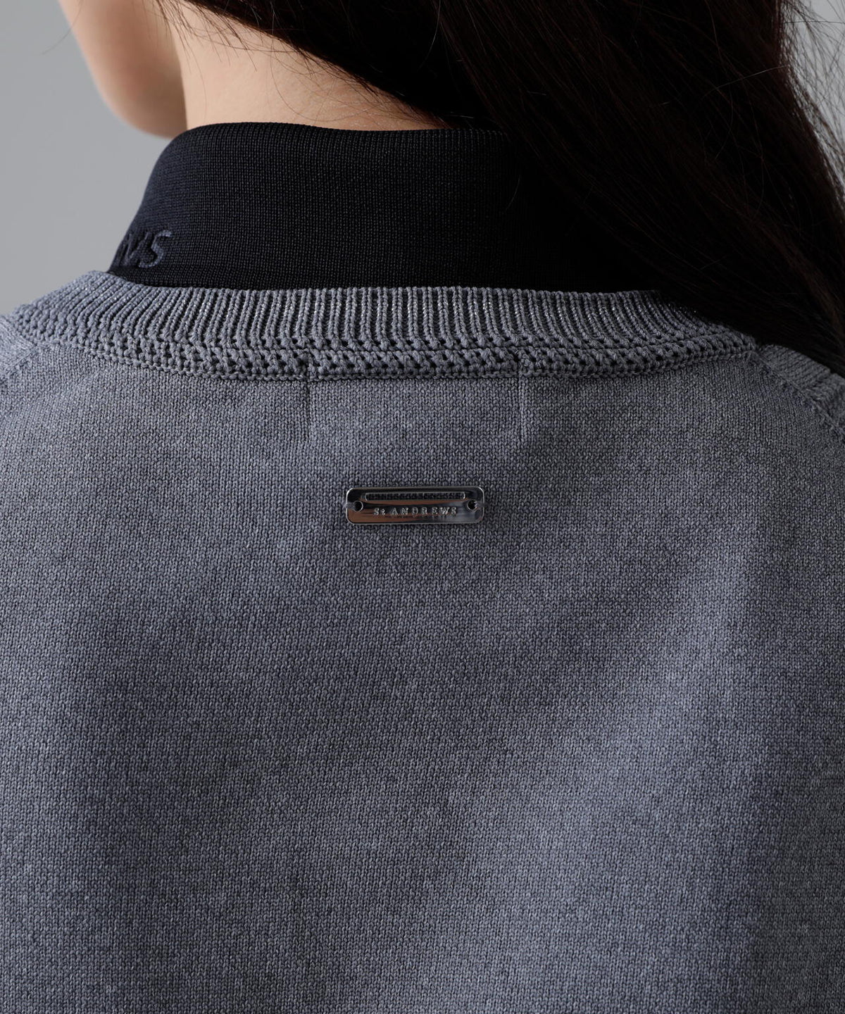 14G天竺×ケーブル Vネックニットベスト (WOMENS)