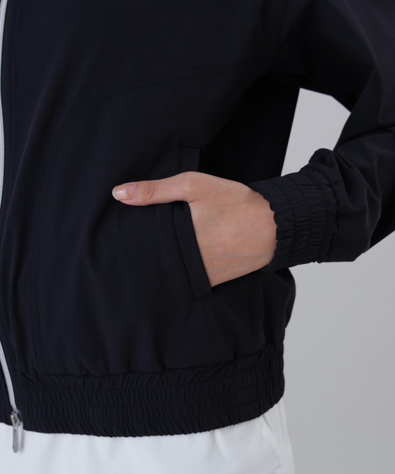 【撥水】【ストレッチ】ナイロンタフタブルゾン (WOMENS)