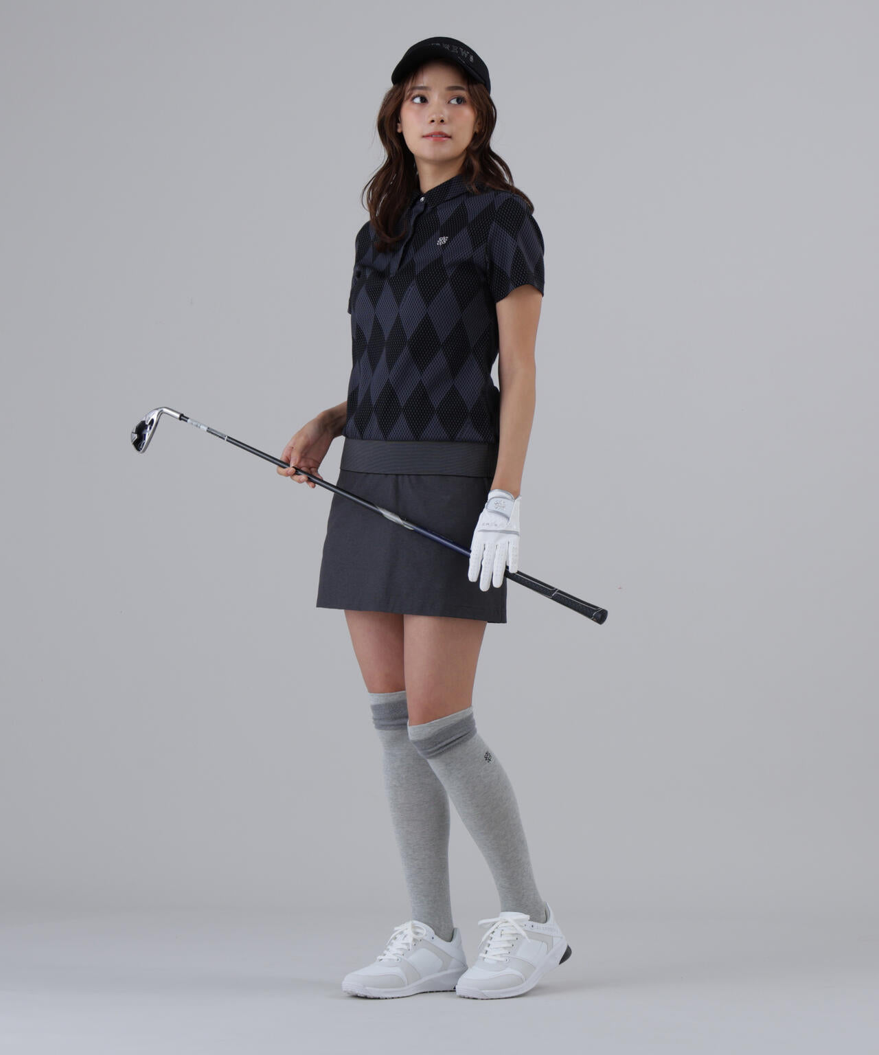【UVカット】ダイヤジャガード半袖シャツ (WOMENS)